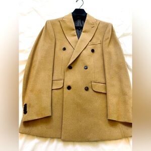 Camel Hair Double Breasted Sport Coat Jacket Blazer fits a 40 Regular Like New